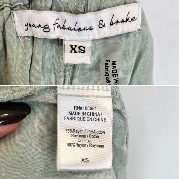 Young Fabulous & Broke Geneva Eyelet split wide leg pants Size XS Embroidered - Picture 12 of 12